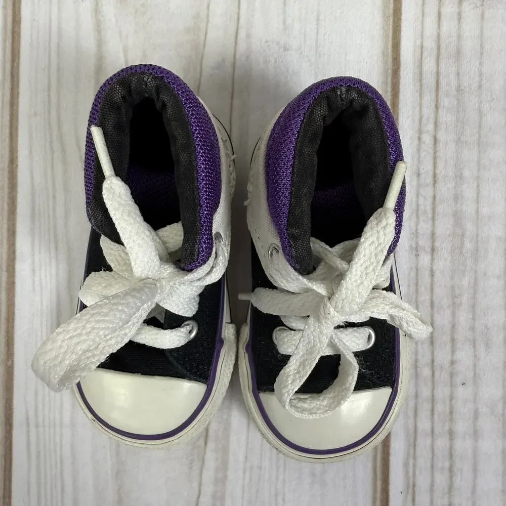 Converse All Star Chuck Taylor Toddler Baby High Top Sneakers Black Purple 4C